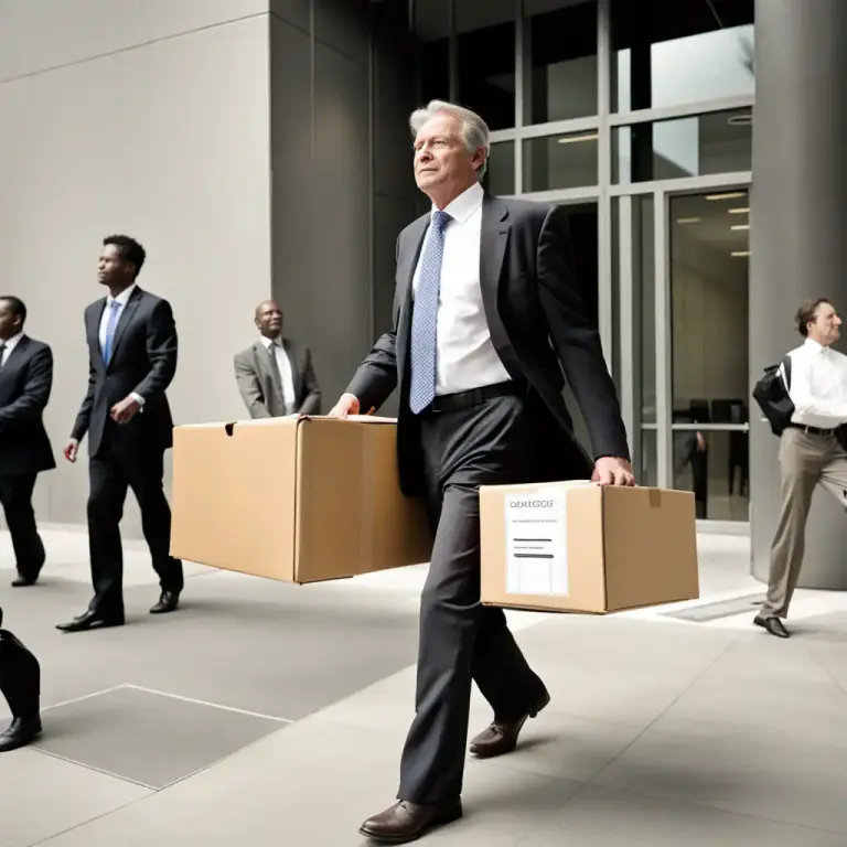 Visual representation of "walk the plank" - To be pushed out of your job or position, or to be made to leave a group.