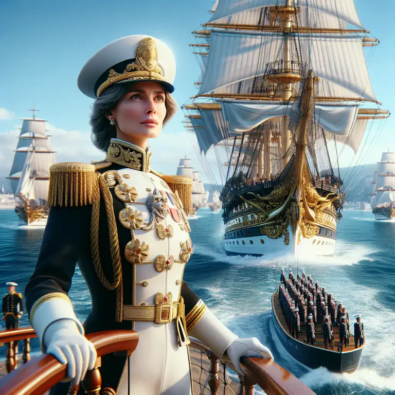 Visual representation of "flagship" - The ship in a fleet which carries the commanding admiral