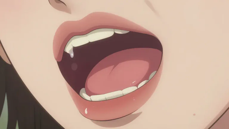 Visual representation of "saliva" - A clear liquid produced by the glands in your mouth