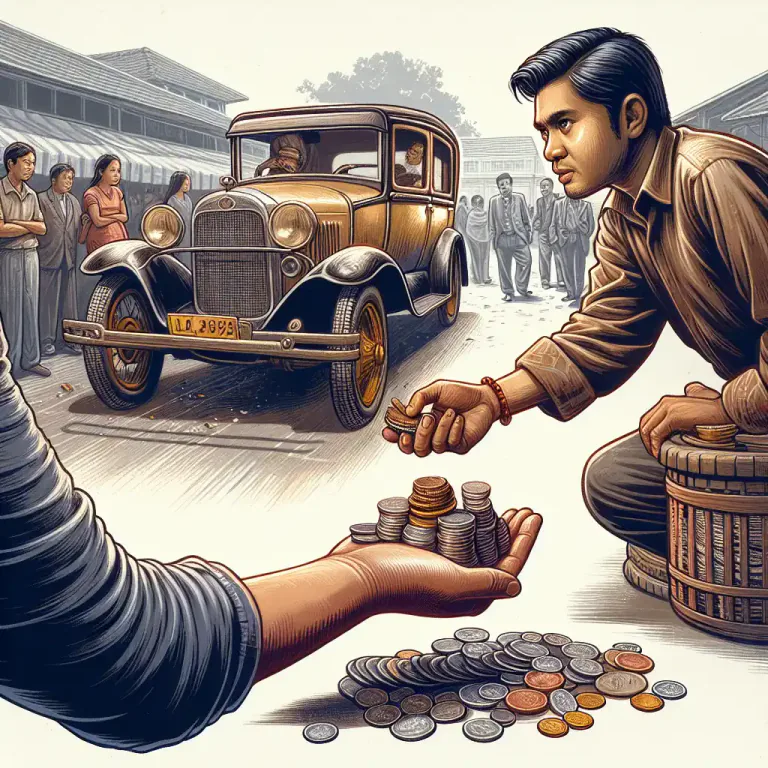 Visual representation of "song" - A very small amount of money.