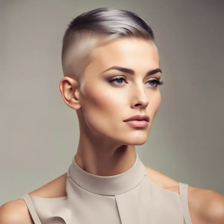 Visual representation of "butch" - Relating to a style of hair that is very short or closely cropped.