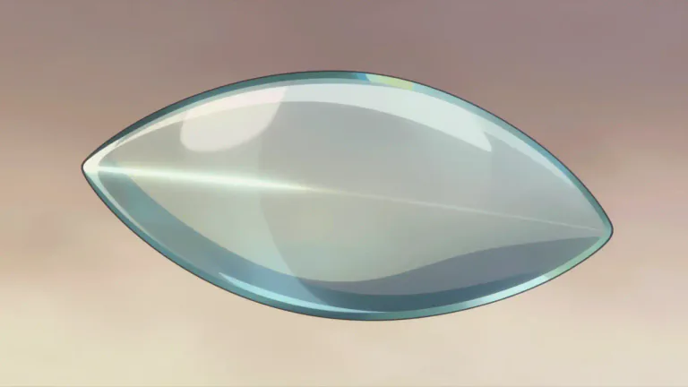 Visual representation of "lenticular" - Having the shape of a lens; convex on both sides.
