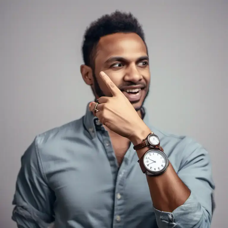 Visual representation of "tell the time" - To announce or inform about the current time.