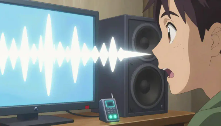 Visual representation of "bleep" - A short, high-pitched sound made by electronic devices, often used to censor inappropriate words.