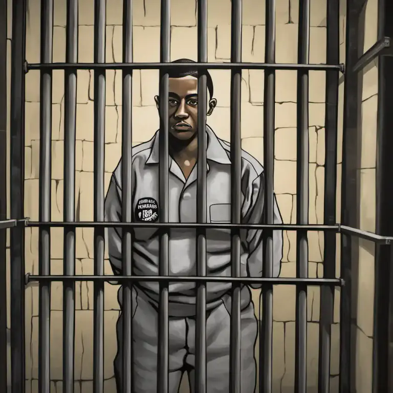 Visual representation of "prisoner" - A person who is kept as a prisoner because they have done something wrong according to a particular group or law, but have not been judged in a court of law.