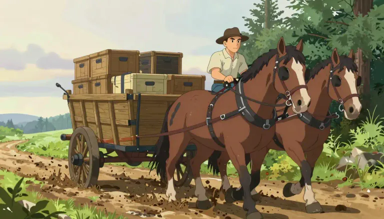 Visual representation of "wagoneer" - A person who drives or operates a wagon, often as a means of transporting goods or people.