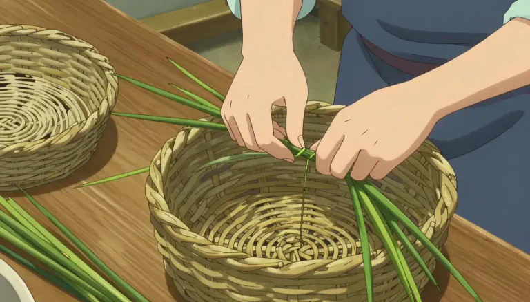 Visual representation of "basketry" - The craft of making things out of flexible materials such as twigs, grasses, or reeds.