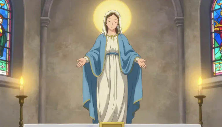 Visual representation of "madonna" - A picture or statue of the Virgin Mary