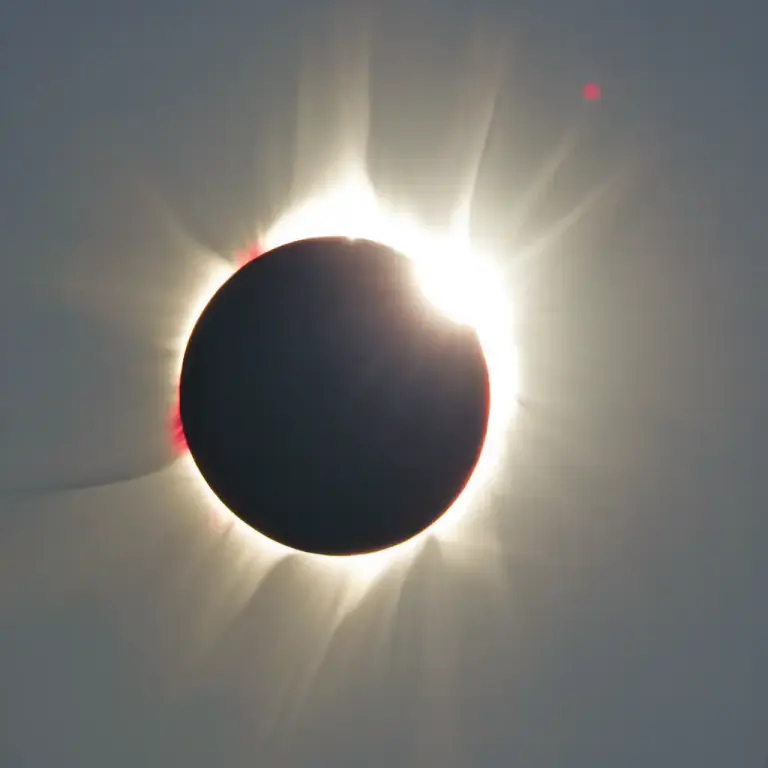 Visual representation of "prominence" - A flare or projection on the sun's surface