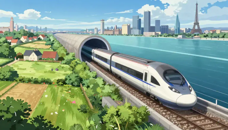 Visual representation of "eurostar" - Eurostar is a high-speed train service linking London with Paris, Brussels, and other European cities through the Channel Tunnel.