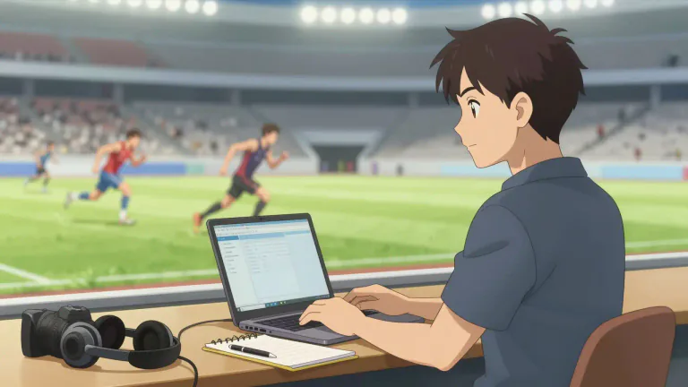 Visual representation of "sportswriter" - A person dedicated to providing coverage of sports, often focusing on particular teams or events.