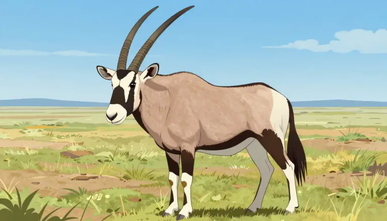 Visual representation of "oryx" - A large African and Asian antelope with a pale coat and long straight horns