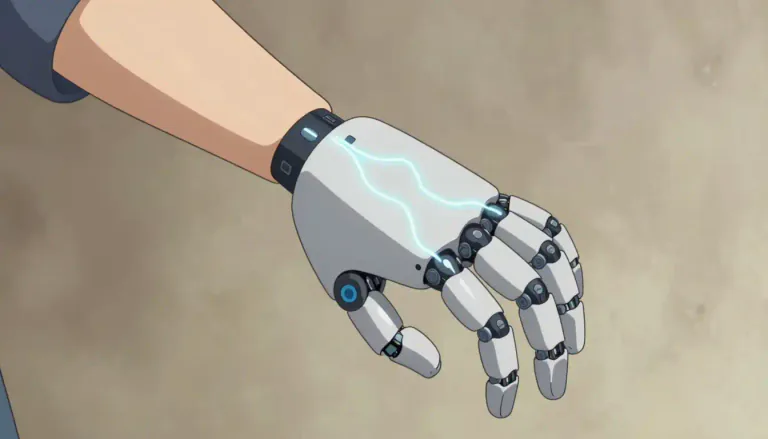 Visual representation of "myoelectric" - Pertaining to electrical activity produced by muscle tissues, often used to control prosthetic devices.