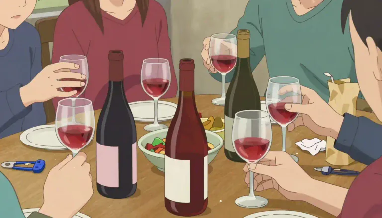 Visual representation of "plonk" - Cheap or inferior quality wine.