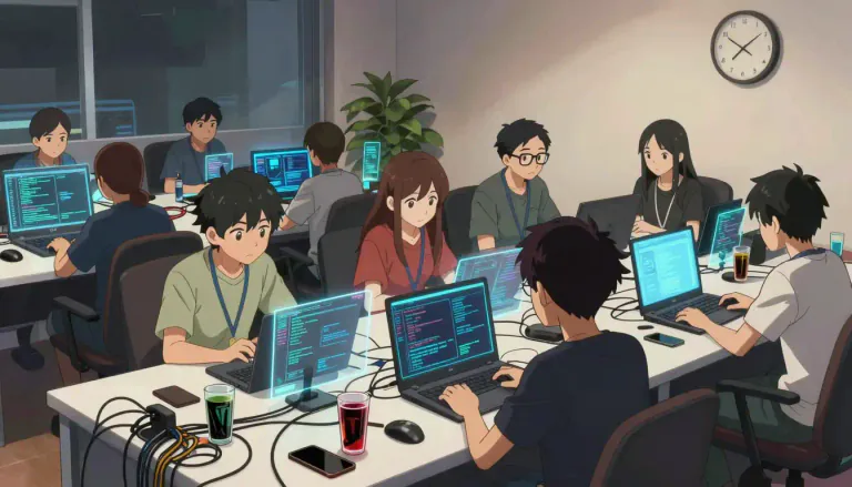 Visual representation of "hackathon" - A hackathon is a gathering of programmers and other tech enthusiasts to collaborate intensively on software projects within a short period.
