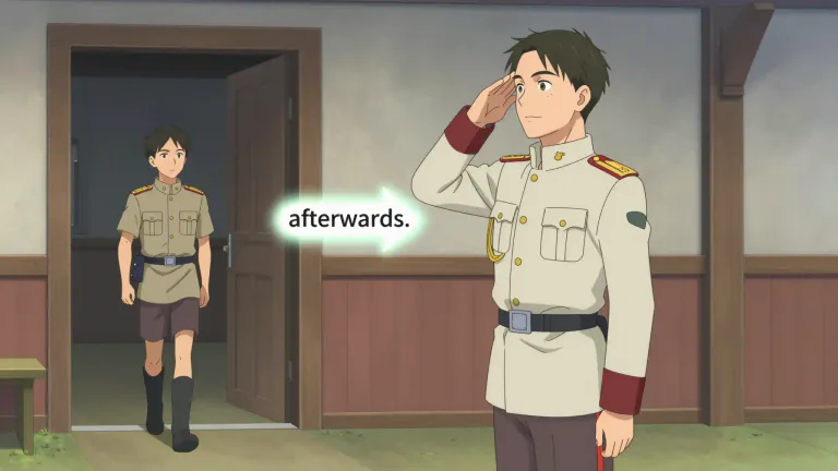 Visual representation of "thereafter" - After a particular time or event