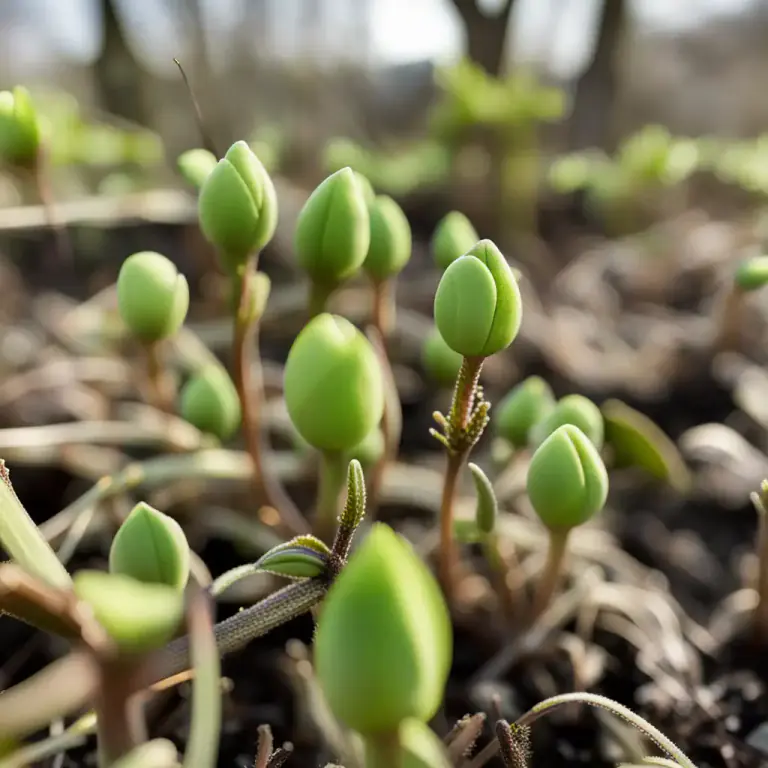Visual representation of "bud" - When a plant forms buds