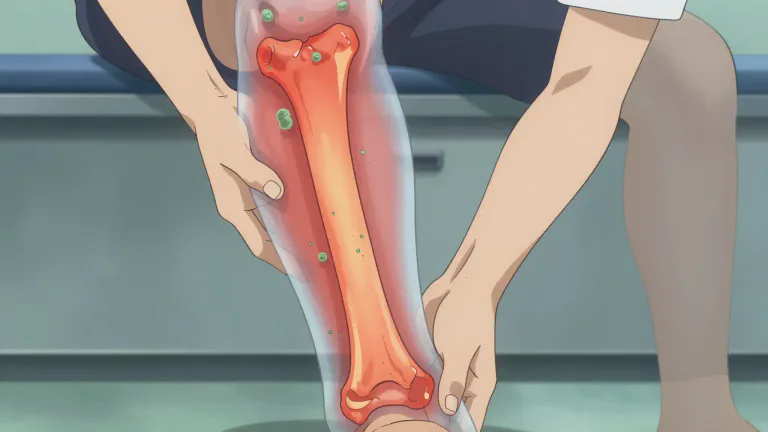 Visual representation of "osteomyelitis" - Osteomyelitis is an infection of the bone that can lead to inflammation and destruction of bone tissue.