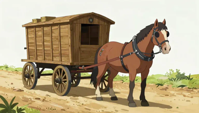 Visual representation of "waggon" - A four-wheeled vehicle used for transporting goods or passengers.