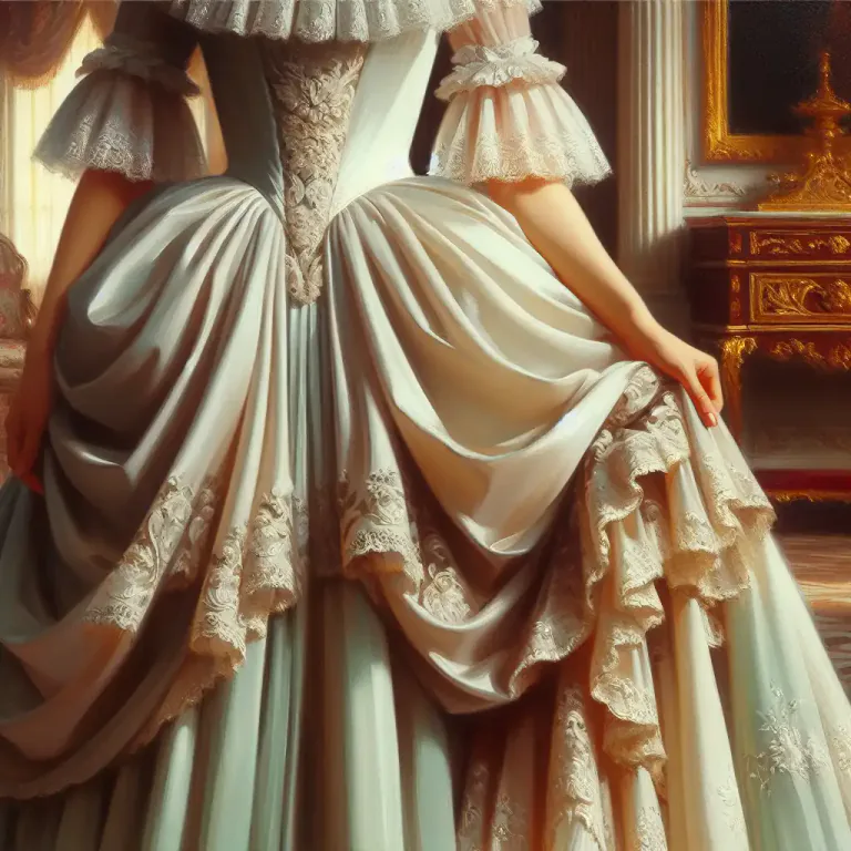 Visual representation of "drapery" - The way a clothing or fabric hangs