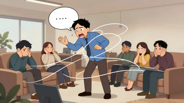 Visual representation of "harp" - To talk or complain a lot about something