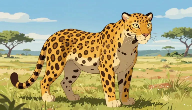 Visual representation of "leopard" - A big cat with darker spots and is found in Africa and parts of Asia.