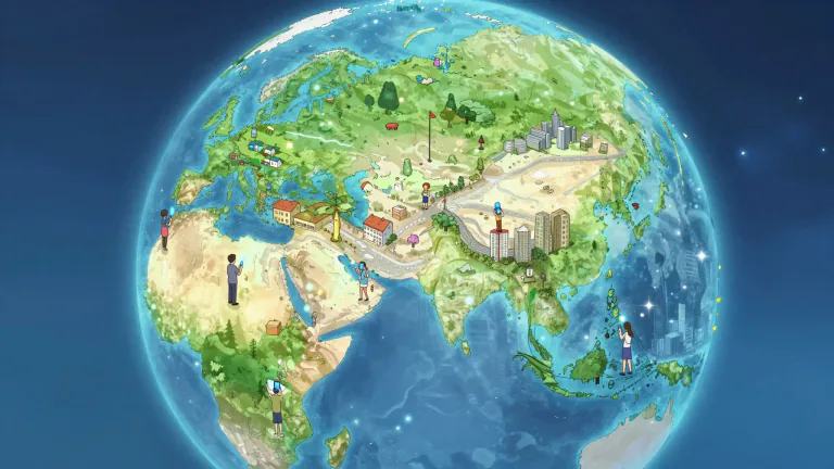 Visual representation of "widespread" - Found or happening in many places or situations.