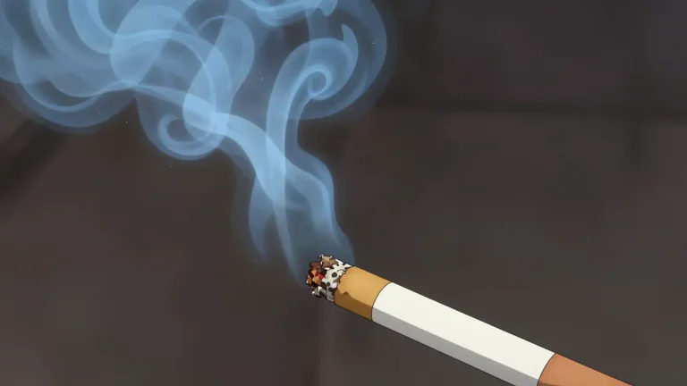 Visual representation of "nicotine" - A substance that is found in cigarettes and is highly addictive.