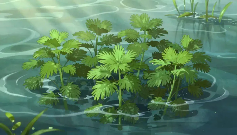 Visual representation of "milfoil" - A type of aquatic plant with finely divided leaves, often found in lakes and ponds.
