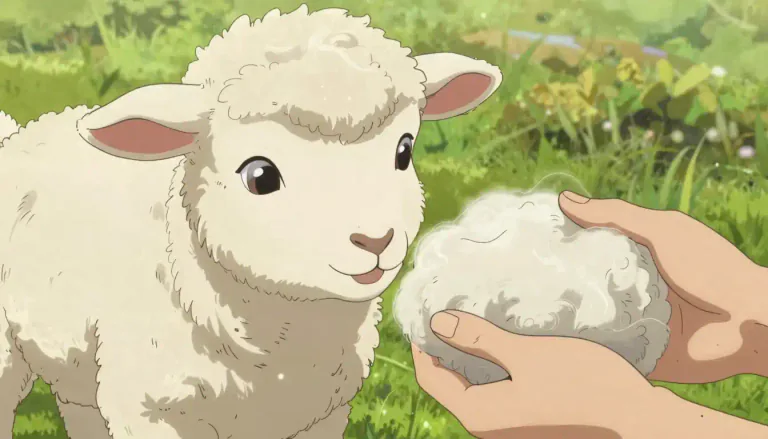 Visual representation of "lambswool" - Lambswool is the soft wool taken from young sheep, typically used for clothing and textiles.
