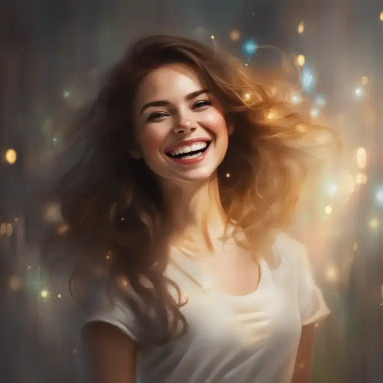 Visual representation of "radiant" - Expressing great happiness or health.
