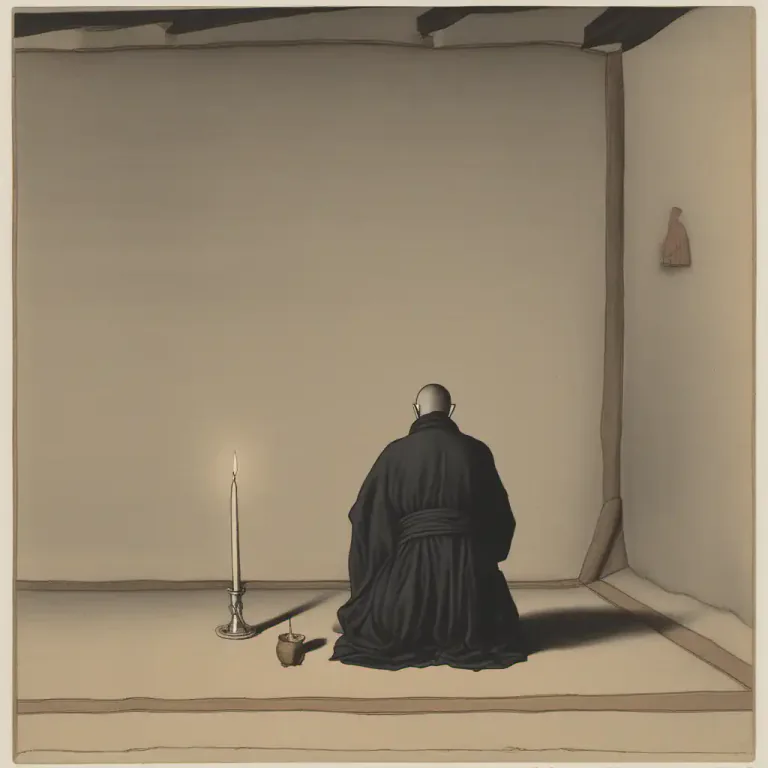 Visual representation of "hermit" - A religious person who lives alone to pray