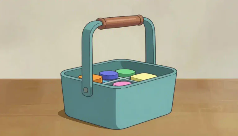 Visual representation of "caddy" - A small box or container, usually with a handle, used to carry or store items