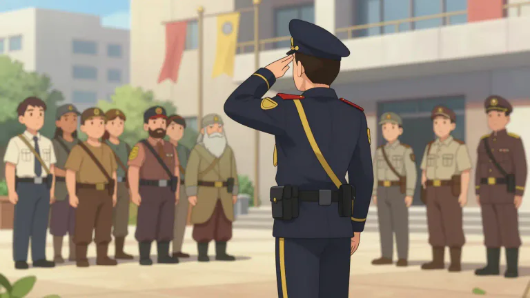 Visual representation of "salute" - To give a sign of good will, respect, appreciation, or commend someone.