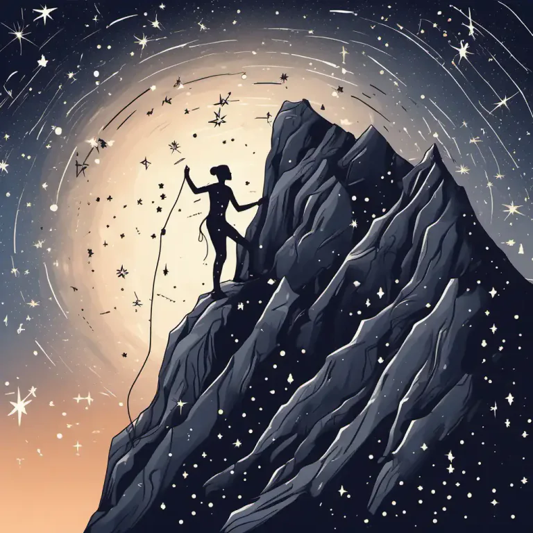 Visual representation of "reach for the stars" - Try to achieve something difficult or challenging, especially with high ambitions