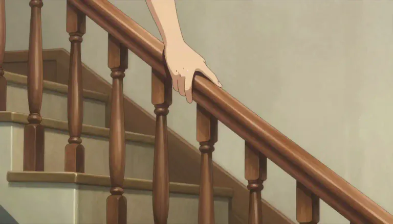 Visual representation of "bannister" - A bannister is a rail that is fixed alongside a staircase or balcony to prevent people from falling.
