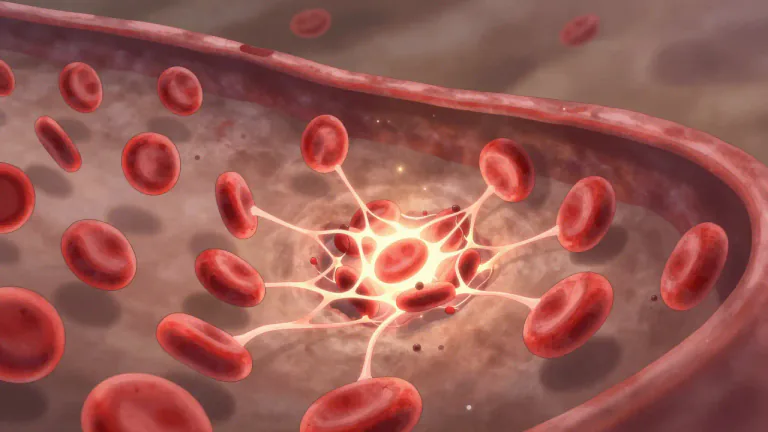 Visual representation of "fibrinogen" - It is a protein in the body which helps in forming blood clots.