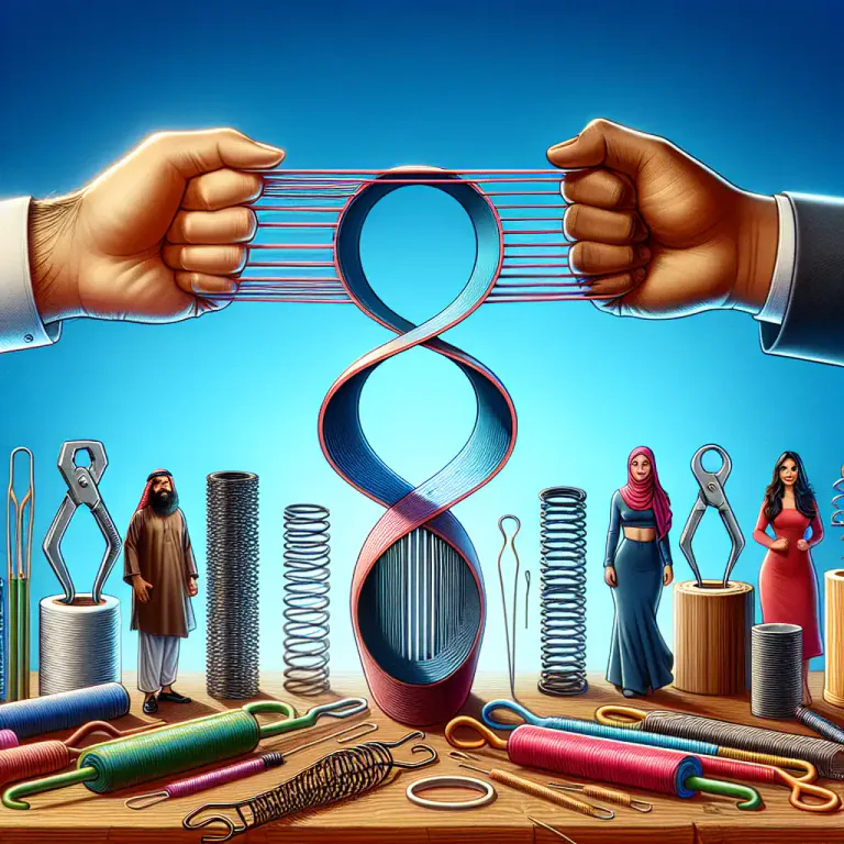 Visual representation of "elasticity" - A measure of a physical property that involves a material's ability to deform and return to its initial size and shape.
