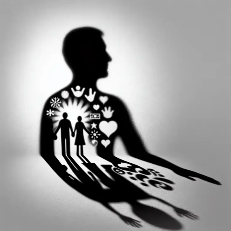 Visual representation of "internalization" - Making something not physically visible part of one's own thoughts, actions or behaviors.
