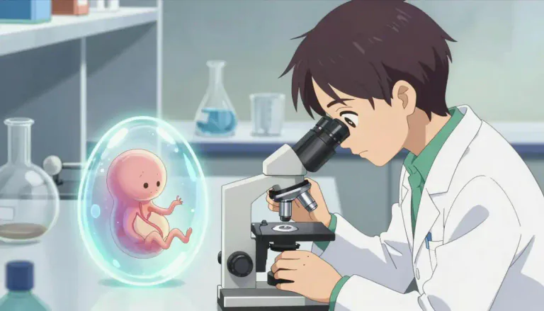 Visual representation of "embryologist" - A scientist who studies the development of embryos.