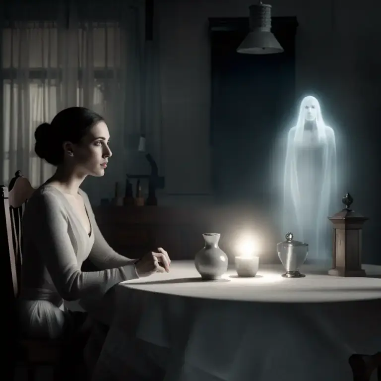 Visual representation of "medium" - A person who says they can communicate with people who are dead