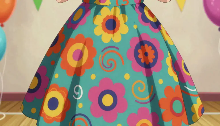 Visual representation of "flowery" - Having a lot of decoration or detail, especially with patterns or colours that are very noticeable.