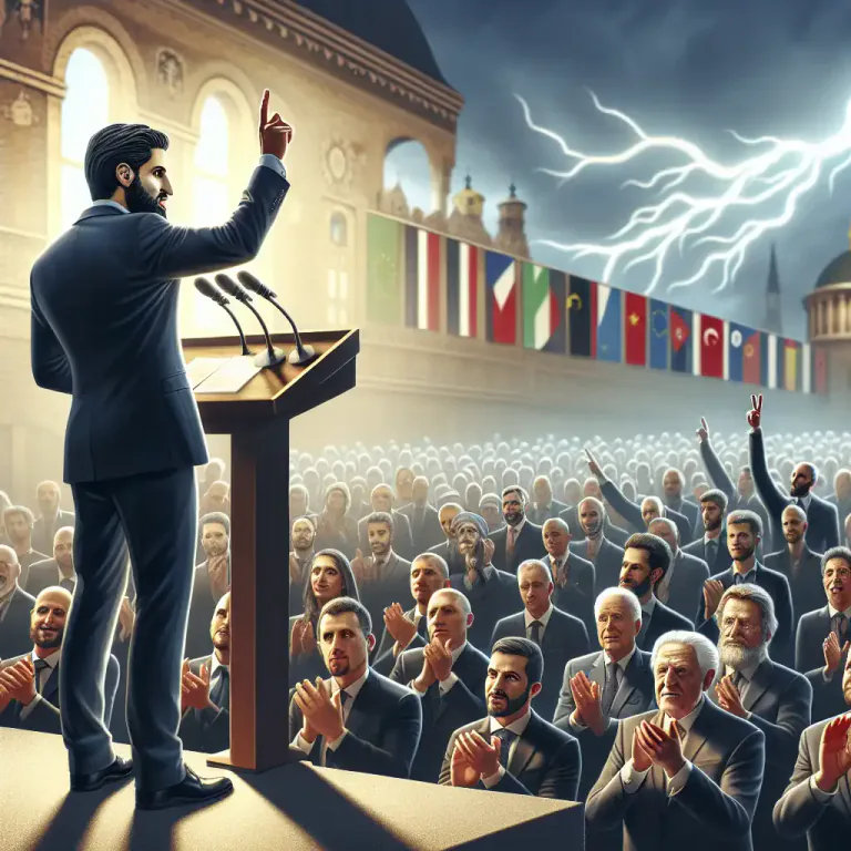 Visual representation of "thunderous" - Having great influence or impact.