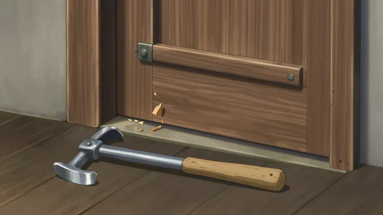 Visual representation of "jemmy" - A short crowbar used by a burglar to force open windows or doors.