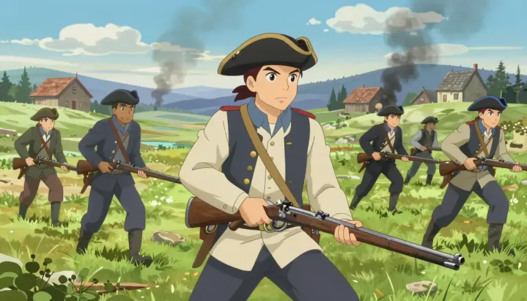 Visual representation of "minuteman" - A member of the American revolutionary forces who was ready to fight at a minute's notice.