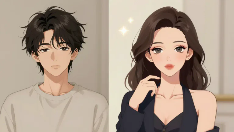 Visual representation of "makeover" - A complete change in the appearance or character of something or someone, especially in a way that makes them look better.