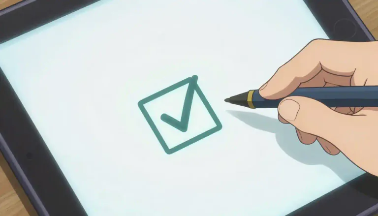 Visual representation of "checkbox" - A small box on a form or screen that can be checked or unchecked to indicate a choice.