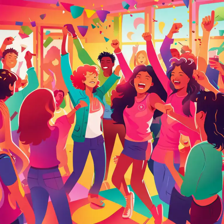 Visual representation of "revel" - To enjoy oneself in a lively and noisy manner, especially with drinking and dancing