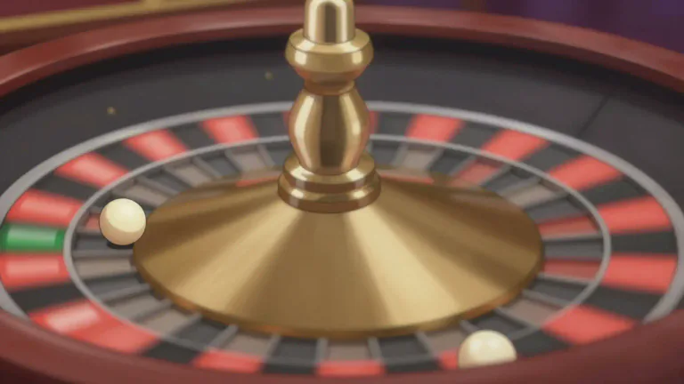 Visual representation of "roulette" - A form of gambling where you bet on where a small ball spinning on a wheel will finally land.