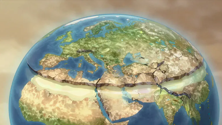 Visual representation of "lithosphere" - The lithosphere is the outer layer of the Earth made up of the crust and upper mantle, which is solid and rigid.
